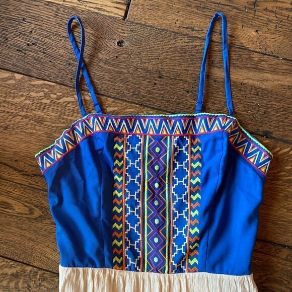 Flying Tomato maxi dress medium blue embroidered - Picture 2 of 8